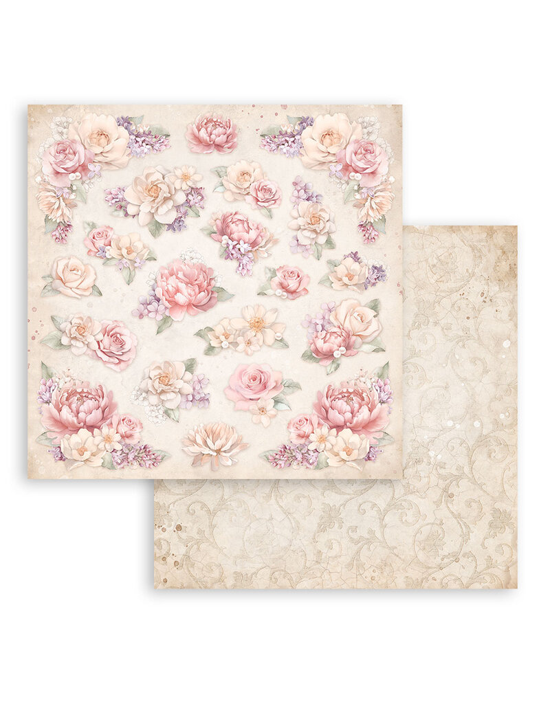 Stamperia Scrapbooking Double face sheet - Romance Forever floral pattern