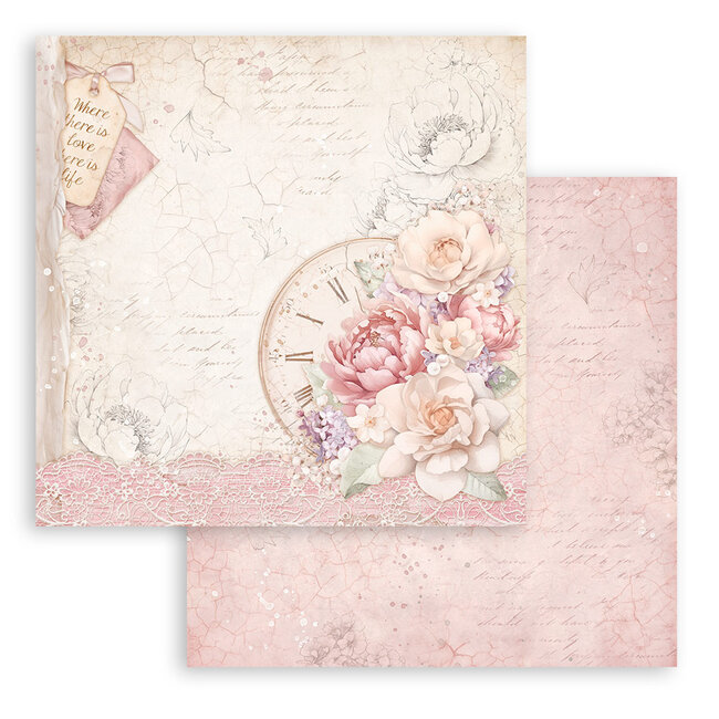 Stamperia Scrapbooking Double face sheet - Romance Forever clock
