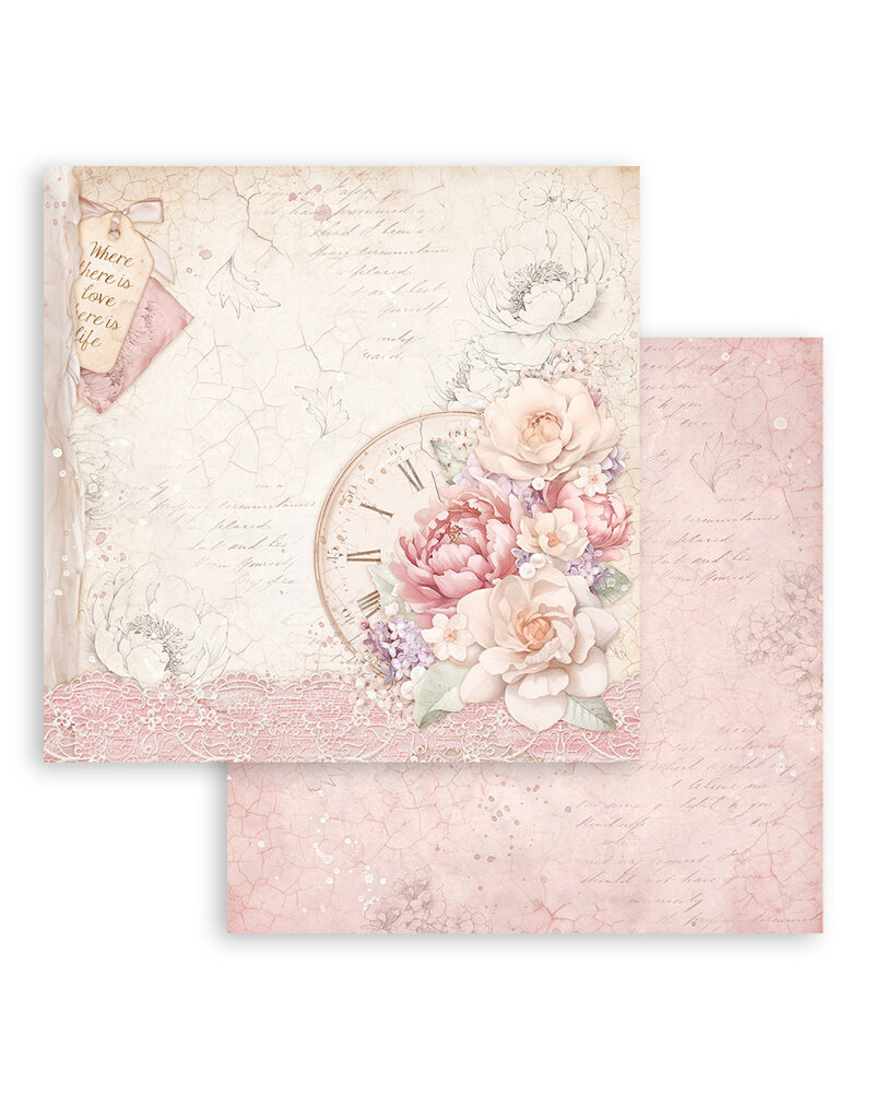 Stamperia Scrapbooking Double face sheet - Romance Forever clock