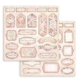 Stamperia Scrapbooking Double face sheet - Romance Forever tags