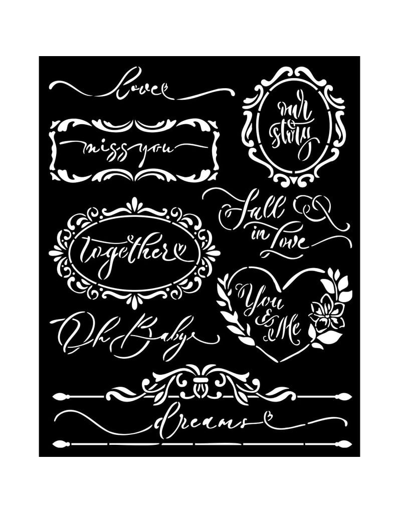 Stamperia Thick stencil cm 20X25 - Romance Forever plates
