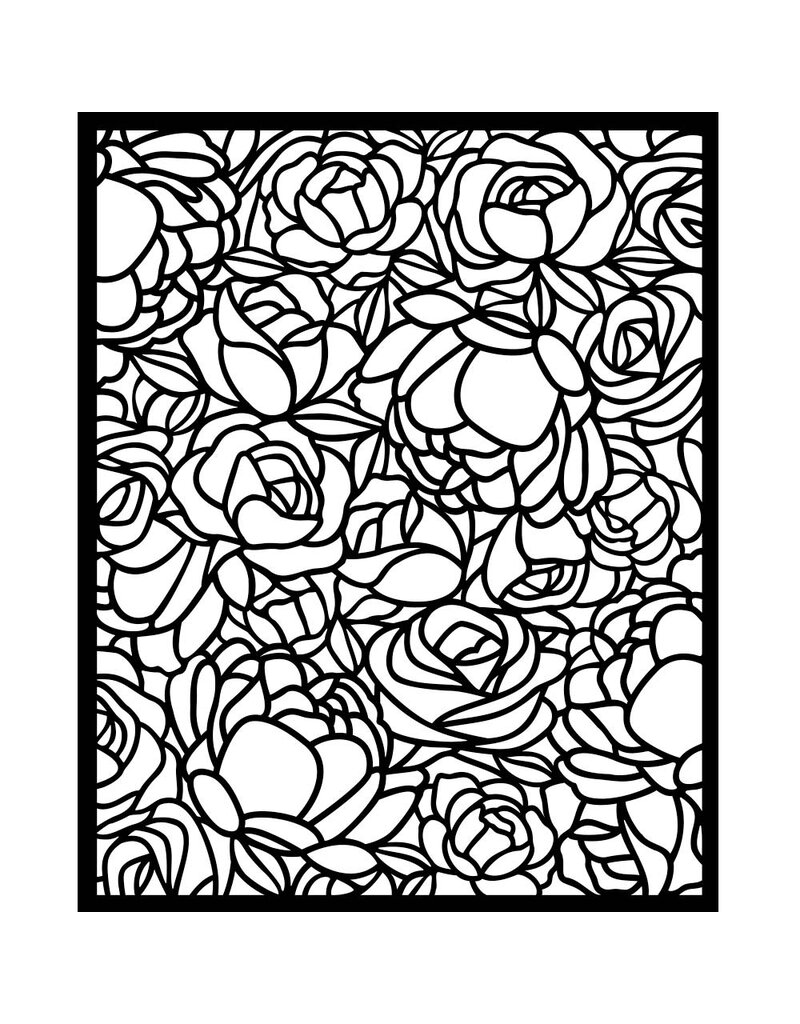 Thick stencil cm 20X25 - Romance Forever rose pattern
