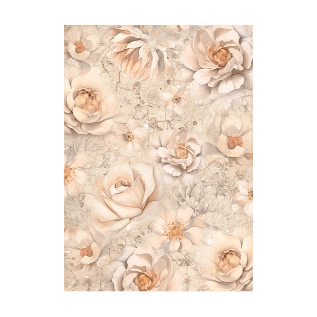 Stamperia Selection 8 Rice paper A6 backgrounds - Romance Forever