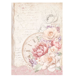 Stamperia A4 Rice paper packed - Romance Forever clock