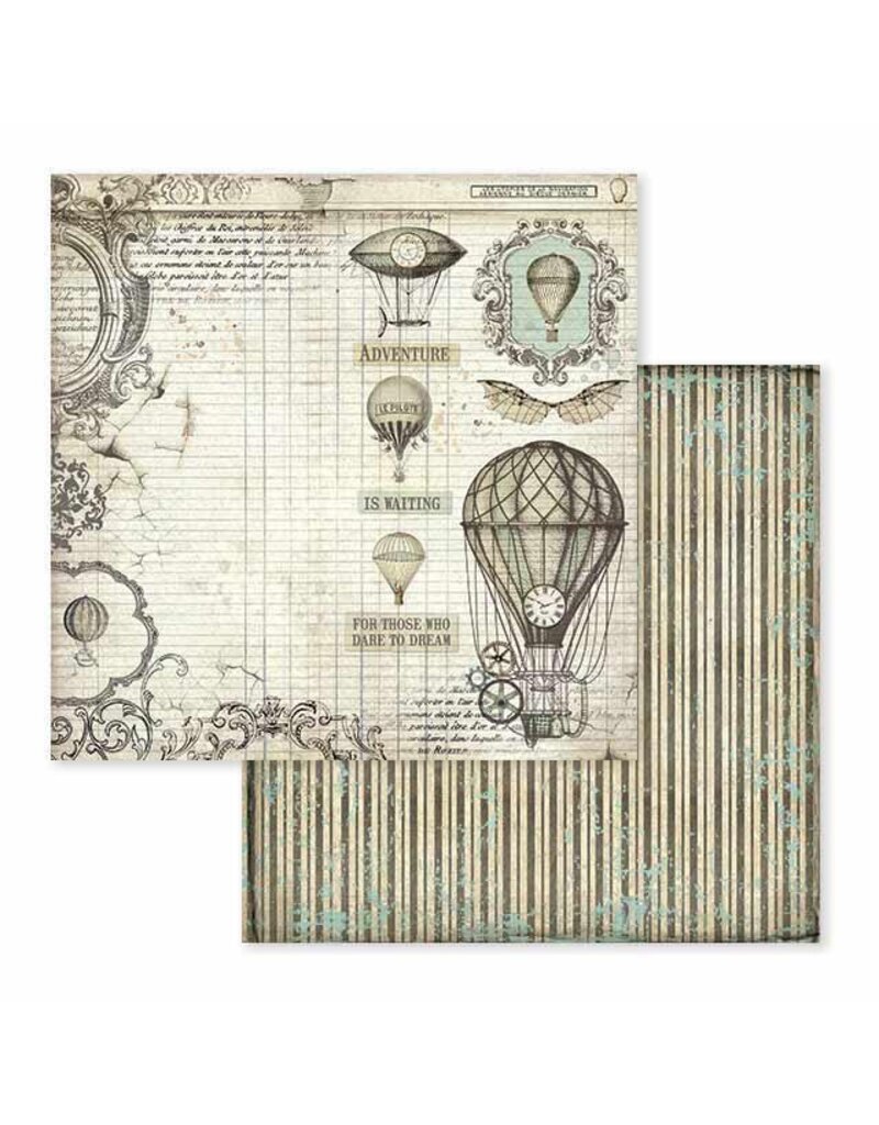 Stamperia Scrapbooking Double face sheet - Voyages Fantastiques air balloon