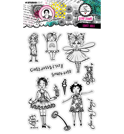 Studio Light ABM Clear Stamp Fancy girls Signature Collection nr.638