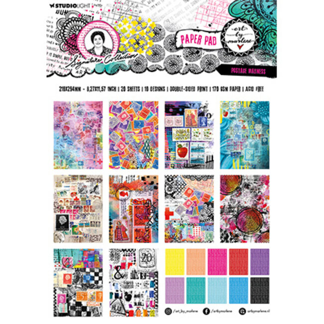 Studio Light ABM Designer Paper Pad Postage madness Signature Collection nr.132