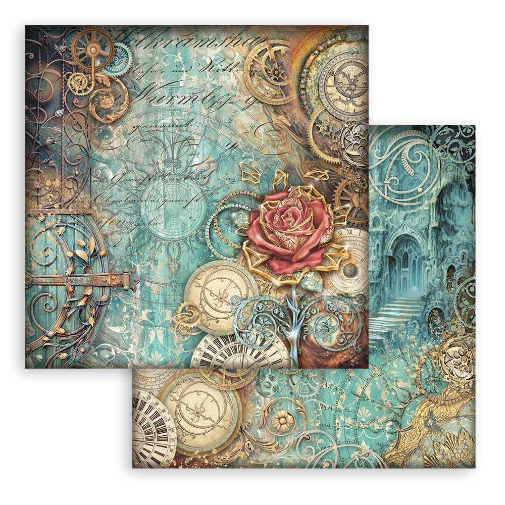 Stamperia Scrapbooking Small Pad 10 sheets cm 20,3X20,3 (8"X8") - Sir Vagabond in Fantasy World