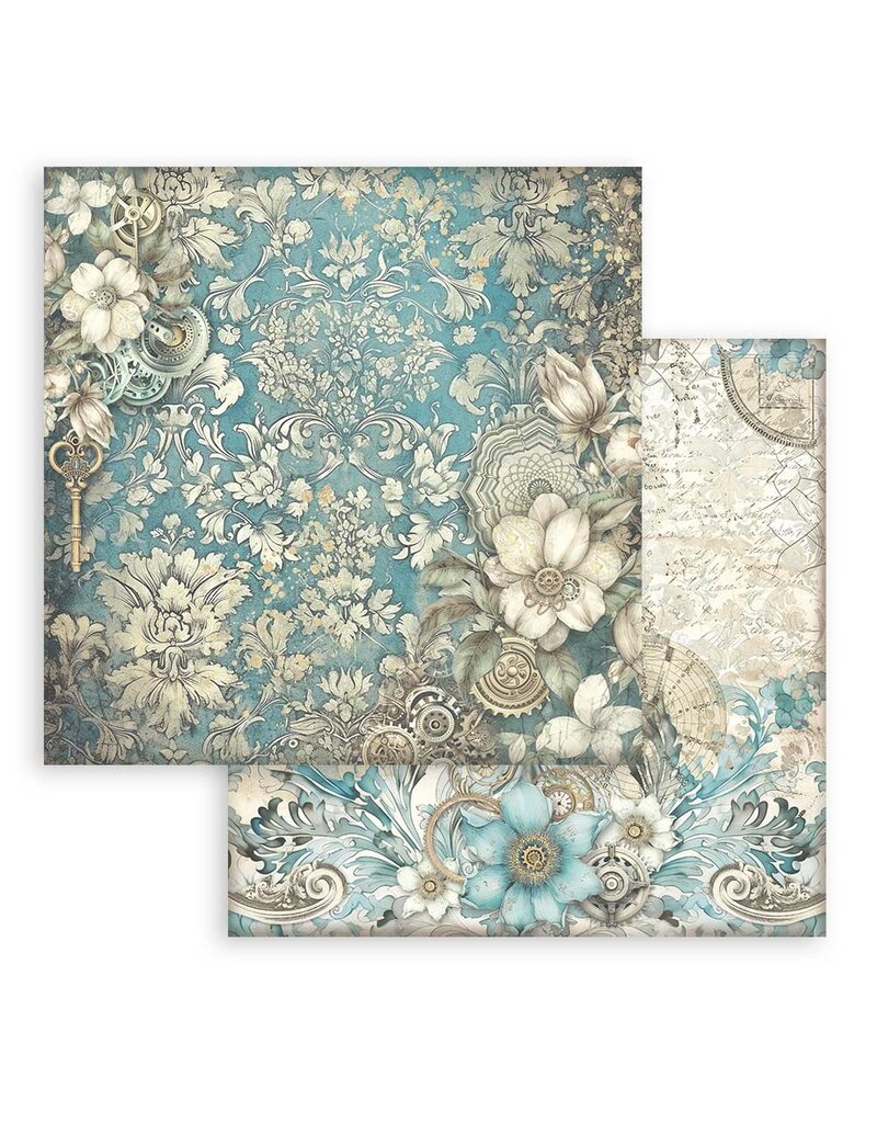 Stamperia Scrapbooking Double face sheet - Sir Vagabond in Fantasy World white flowers