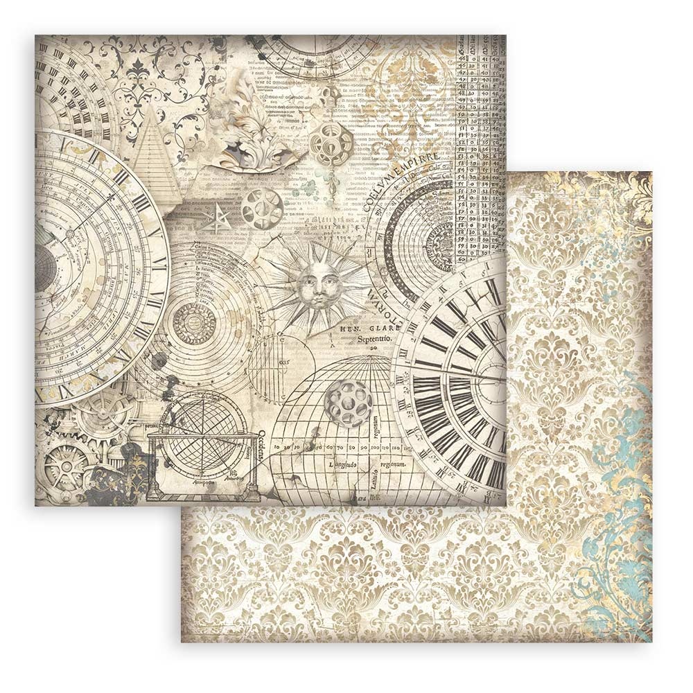 Stamperia Scrapbooking Double face sheet - Sir Vagabond in Fantasy World ochre pattern