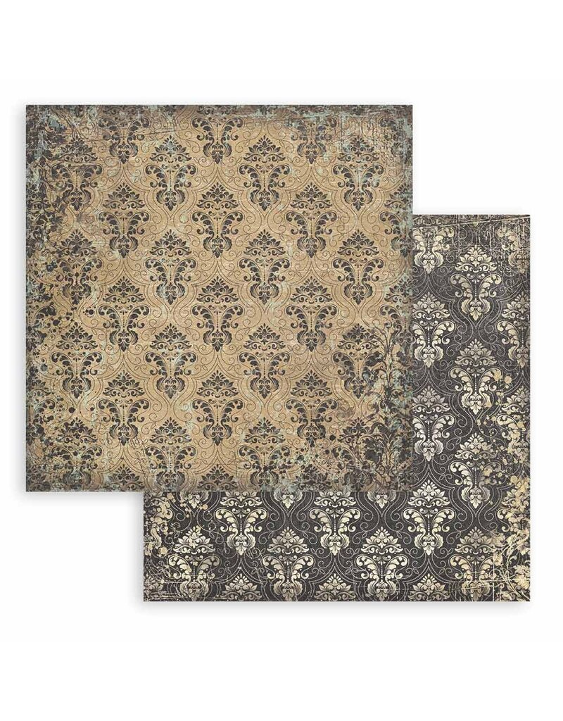 Stamperia Scrapbooking Double face sheet - Sir Vagabond in Fantasy World ochre wallpaper