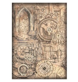 Stamperia A4 Rice paper packed - Sir Vagabond in Fantasy World mechanical pattern