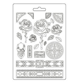 Stamperia Soft Mould A4 - Sir Vagabond in Fantasy World mechanical rose and borders