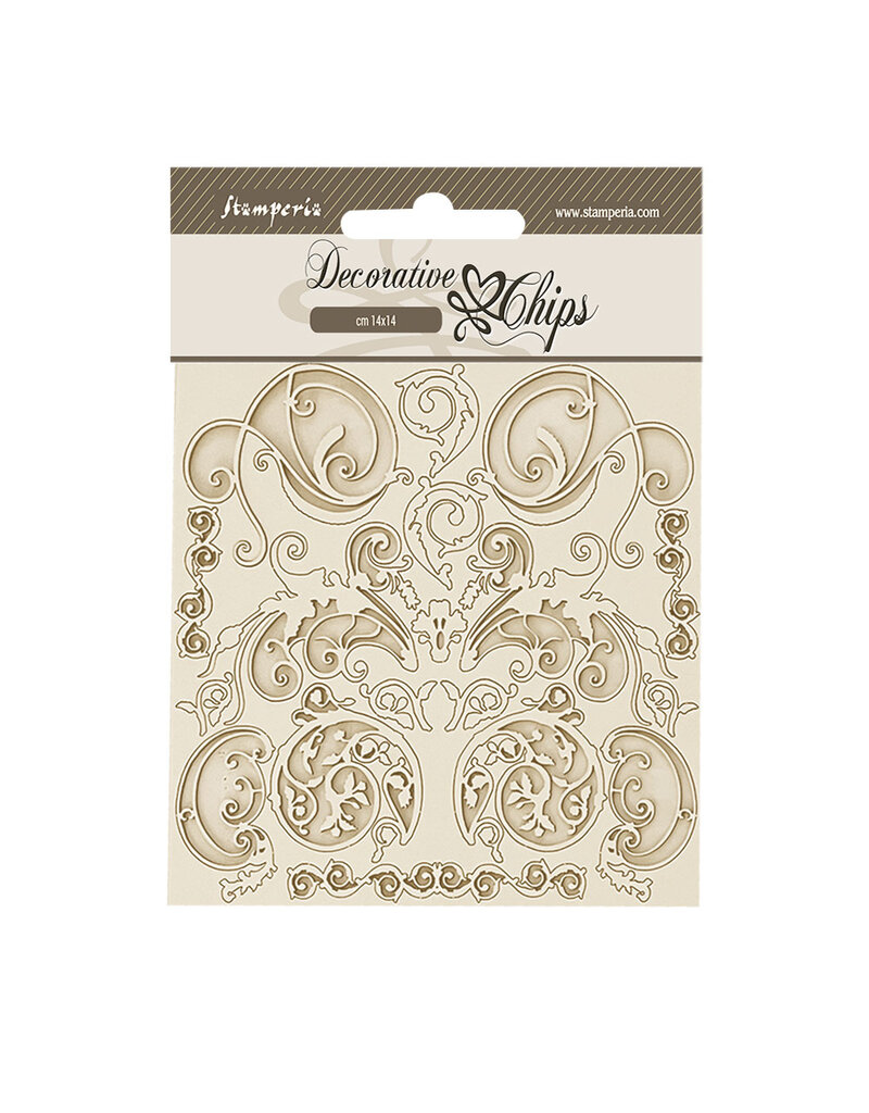 Stamperia Decorative chips cm 14x14 - Sir Vagabond in Fantasy World ornaments