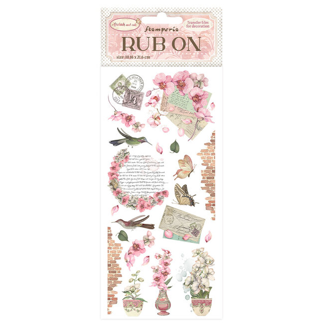 Stamperia Rub-on cm 10,16x21,6 - Orchids and Cats letters