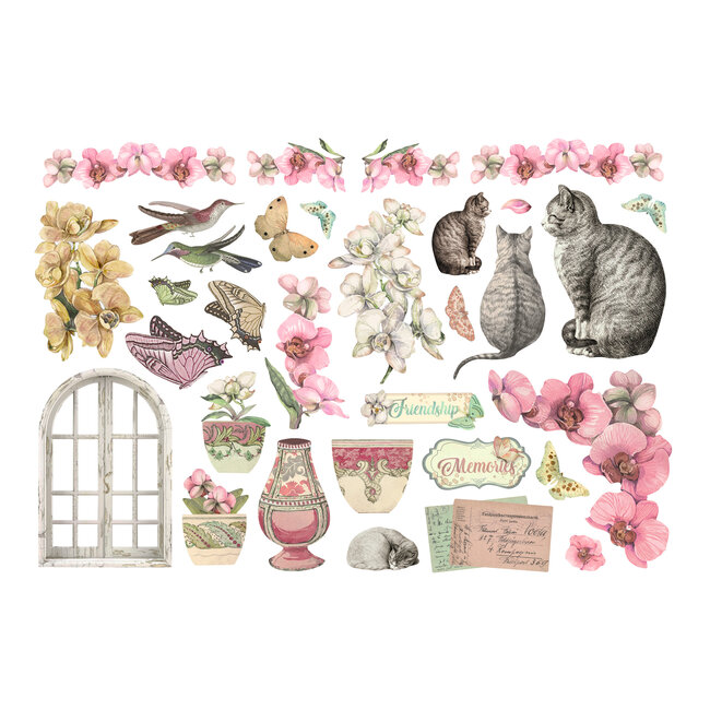 Stamperia Ephemera  - Orchids and Cats