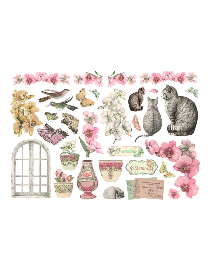 Stamperia Ephemera  - Orchids and Cats