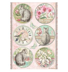 Stamperia A4 Rice paper packed - Orchids and Cats 6 rounds