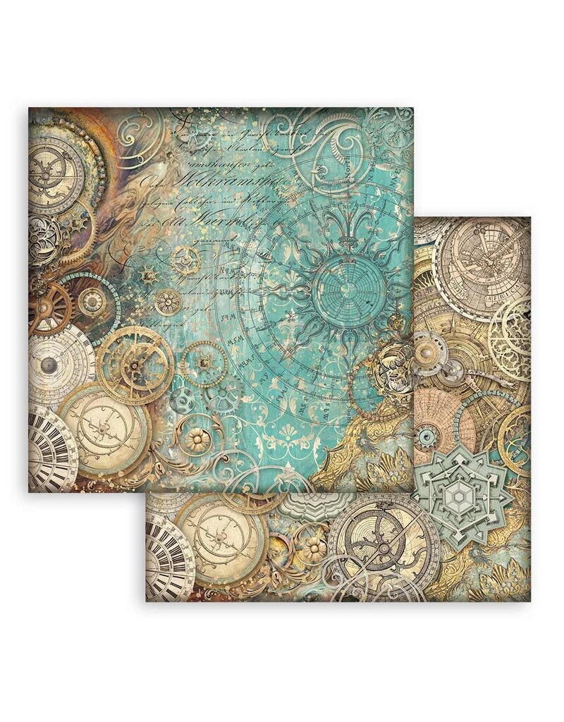 Stamperia Scrapbooking Small Pad 10 sheets cm 20,3X20,3 (8"X8") Backgrounds Selection - Sir Vagabond in Fantasy World
