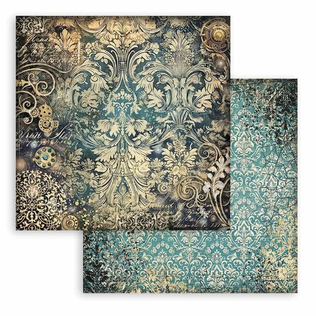 Stamperia Scrapbooking Small Pad 10 sheets cm 20,3X20,3 (8"X8") Backgrounds Selection - Sir Vagabond in Fantasy World