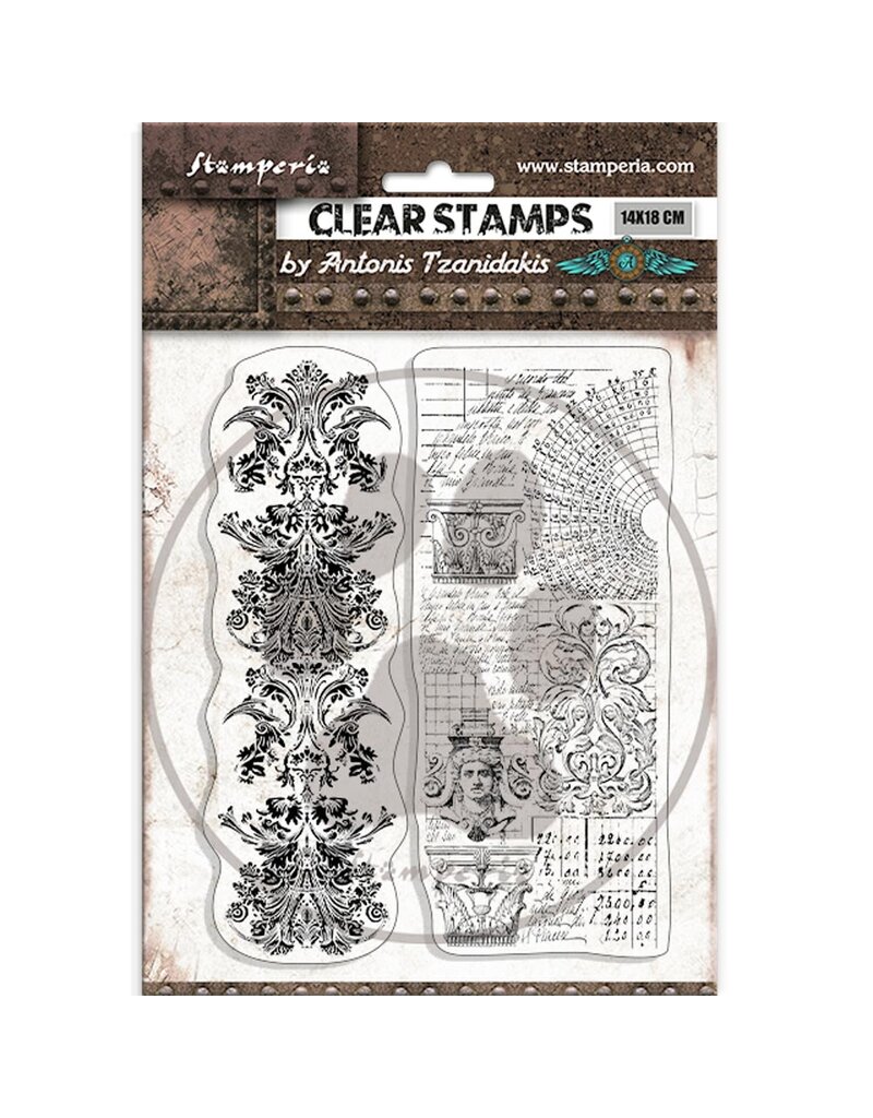 Stamperia Acrylic stamp cm 14x18 - Sir Vagabond in Fantasy World 2 borders