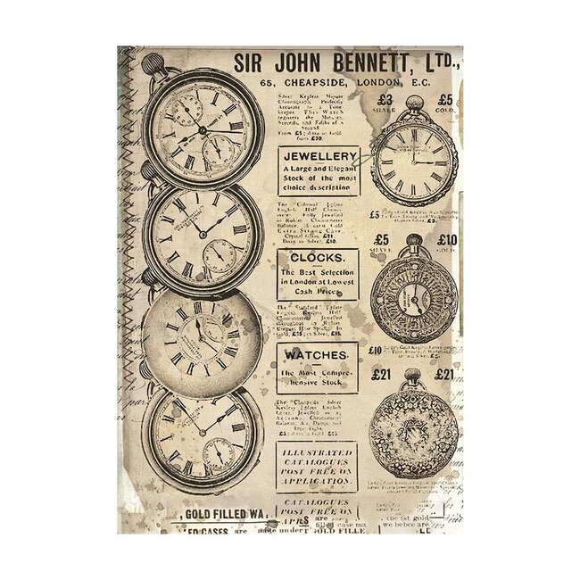 Stamperia Selection 8 Rice paper A6 backgrounds - Brocante Antiques