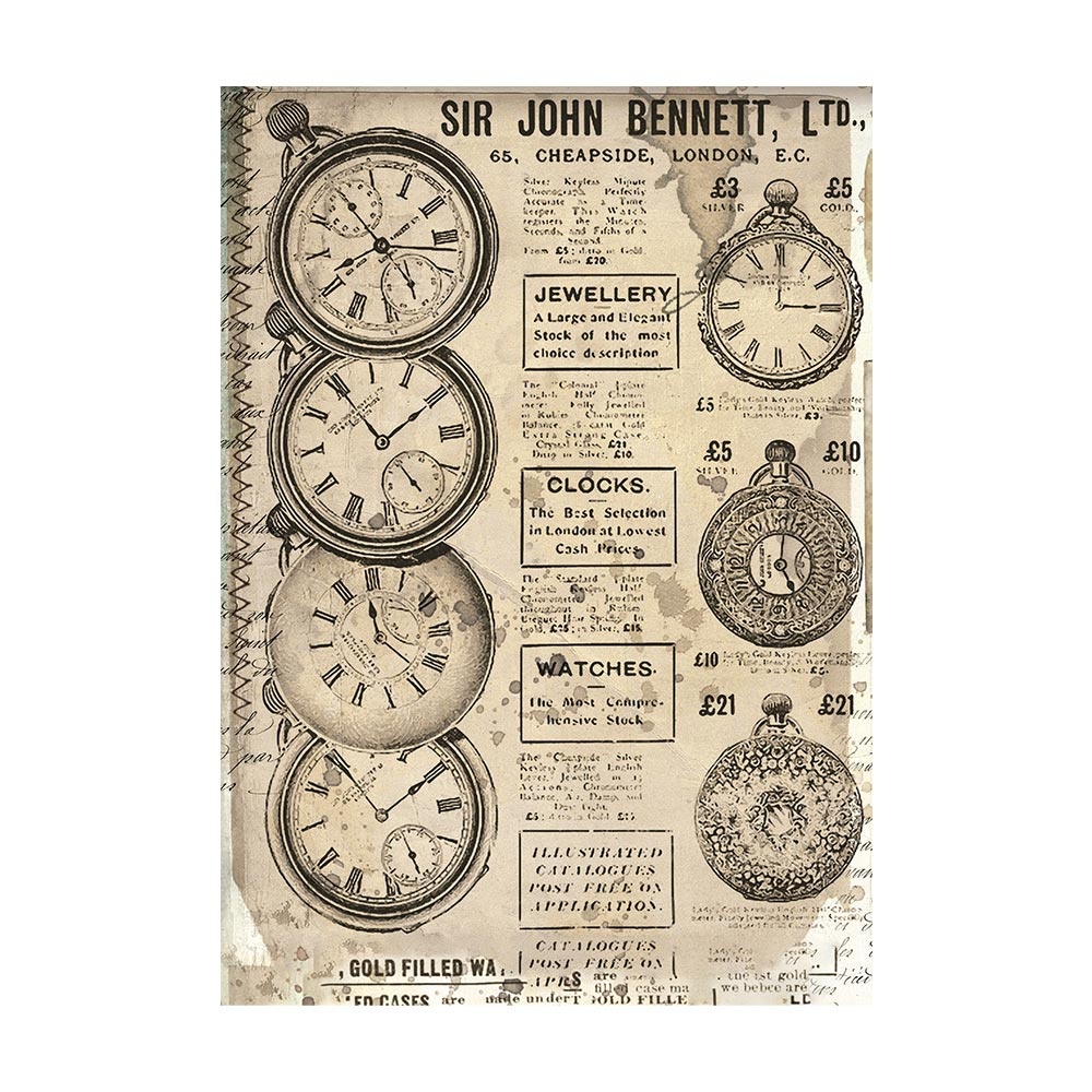 Stamperia Selection 8 Rice paper A6 backgrounds - Brocante Antiques