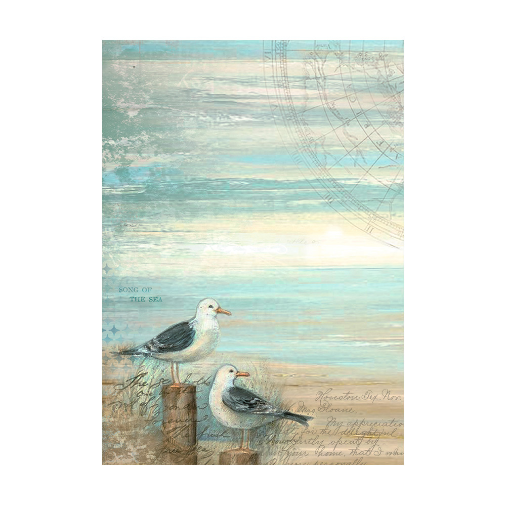 Stamperia Selection 8 Rice paper A6 backgrounds - Sea Land