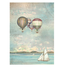 Stamperia A4 Rice paper packed - Sea Land balloons