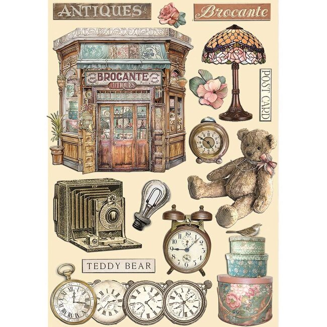 Stamperia Colored Wooden shape A5 - Brocante Antiques