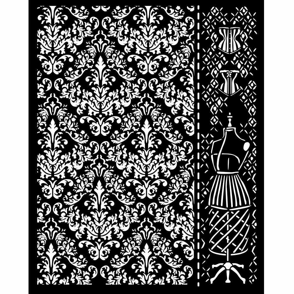 Stamperia Thick stencil cm 20X25 - Brocante Antiques mannequin