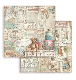 Stamperia Scrapbooking Double face sheet - Brocante Antiques teddy bear