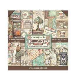 Stamperia Scrapbooking Small Pad 10 sheets cm 20,3X20,3 (8"X8") - Brocante Antiques