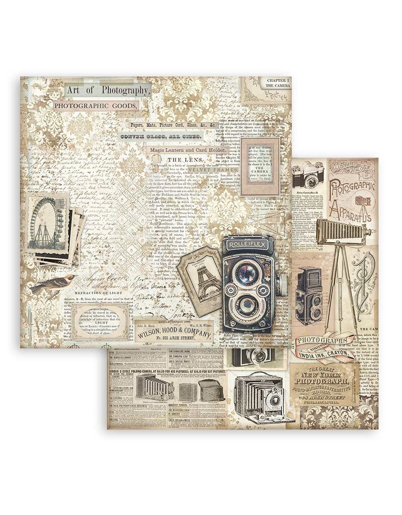 Stamperia Scrapbooking Small Pad 10 sheets cm 20,3X20,3 (8"X8") - Brocante Antiques