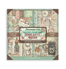 Stamperia Scrapbooking Pad 22 sheets cm 20,3X20,3 (8"X8") Single Face Brocante Antiques