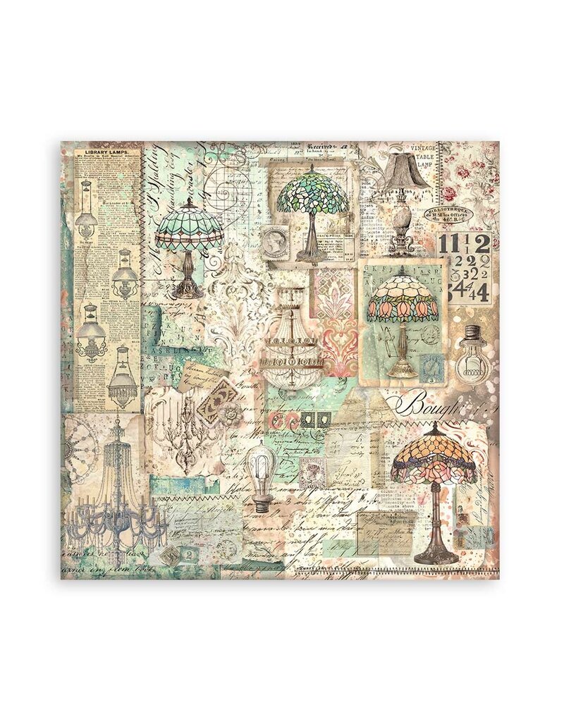 Stamperia Scrapbooking Pad 22 sheets cm 20,3X20,3 (8"X8") Single Face Brocante Antiques