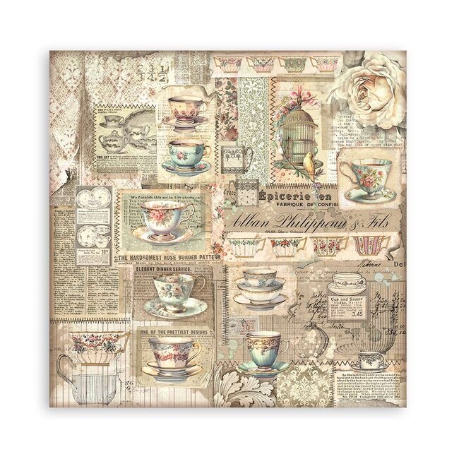 Stamperia Scrapbooking Pad 22 sheets cm 30,5x30,5 (12"x12") Single face - Brocante Antiques