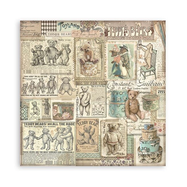 Stamperia Scrapbooking Pad 22 sheets cm 30,5x30,5 (12"x12") Single face - Brocante Antiques