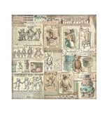 Stamperia Pack 4 sheets fabric cm 30x30 - Brocante Antiques