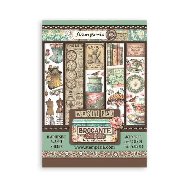 Stamperia Washi pad 8 sheets A5 - Brocante Antiques