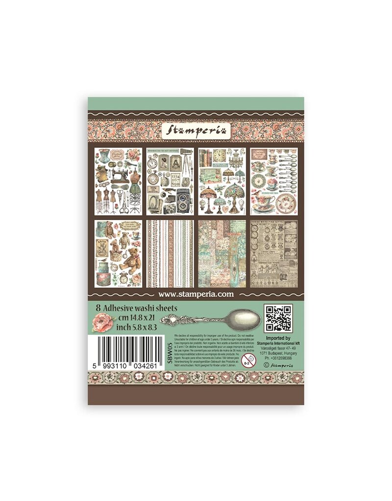 Stamperia Washi pad 8 sheets A5 - Brocante Antiques