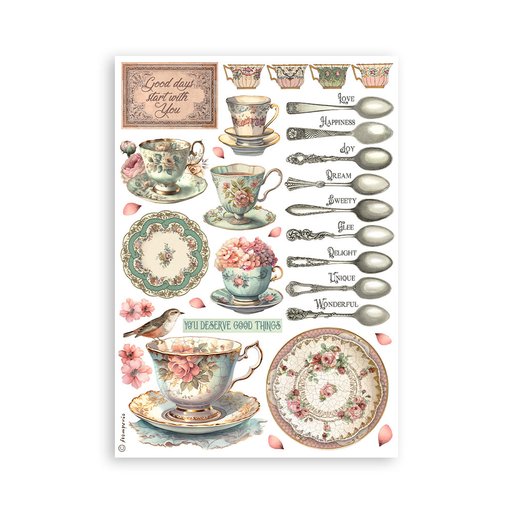 Stamperia Washi pad 8 sheets A5 - Brocante Antiques