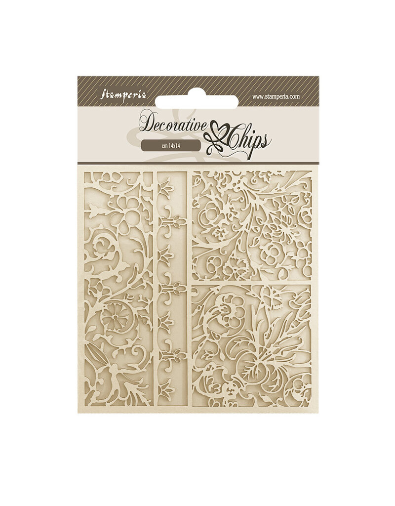 Stamperia Decorative chips cm 14x14 - Brocante Antiques patterns