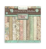 Stamperia Scrapbooking Small Pad 10 sheets cm 20,3X20,3 (8"X8") Backgrounds Selection - Brocante Antiques