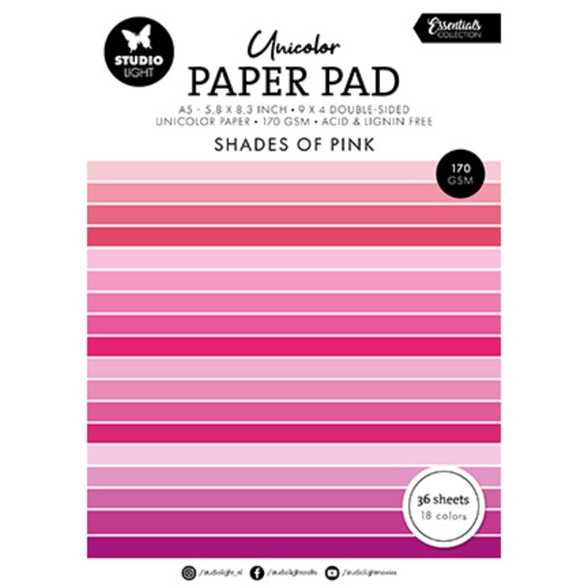 Studio Light SL Unicolor paper pad Shades of pink Essentials nr.155