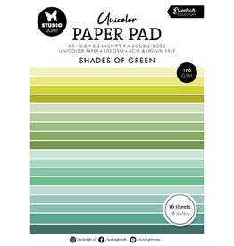 Studio Light SL Unicolor paper pad Shades of green Essentials nr.156