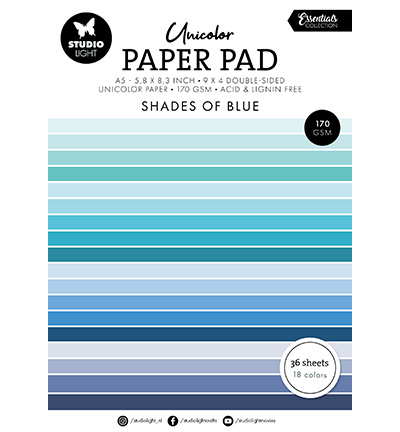 Studio Light SL Unicolor paper pad Shades of blue Essentials nr.157