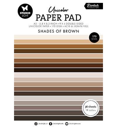 Studio Light SL Unicolor paper pad Shades of brown Essentials nr.158