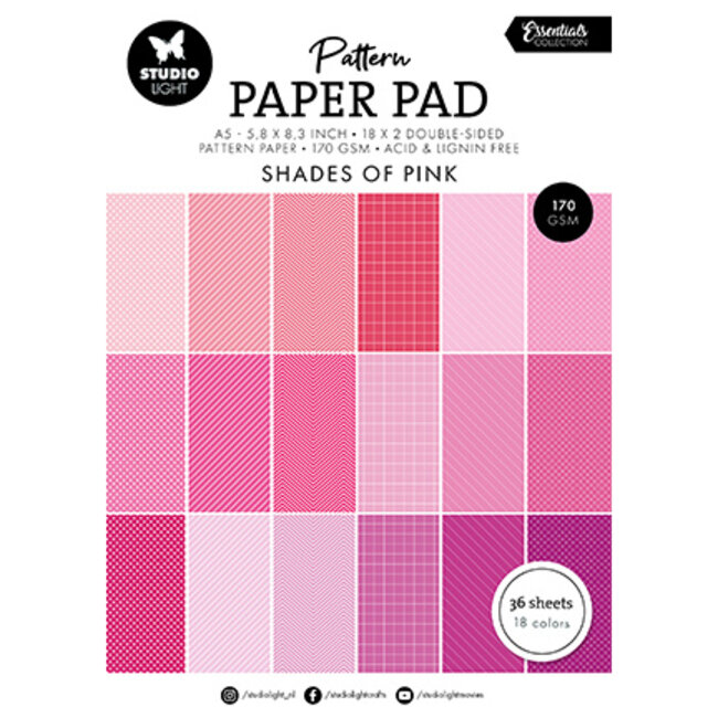 Studio Light SL Pattern paper pad Shades of pink Essentials nr.163