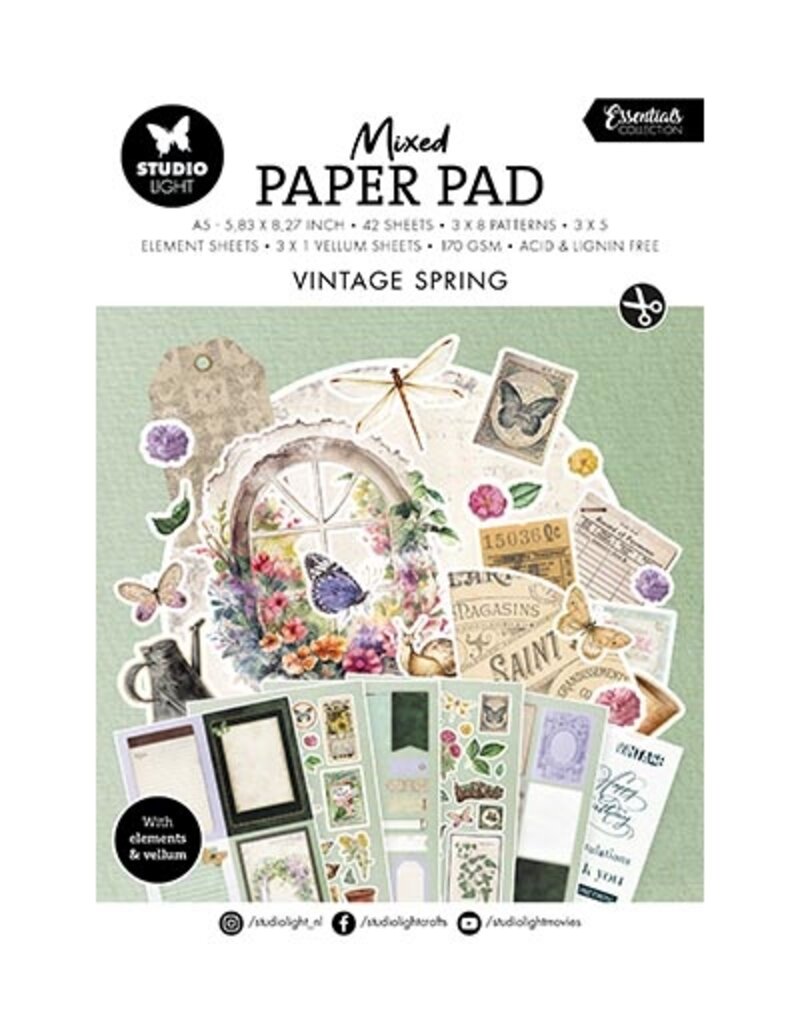 Studio Light SL Mixed Paper Pad Vintage spring Essentials nr.30